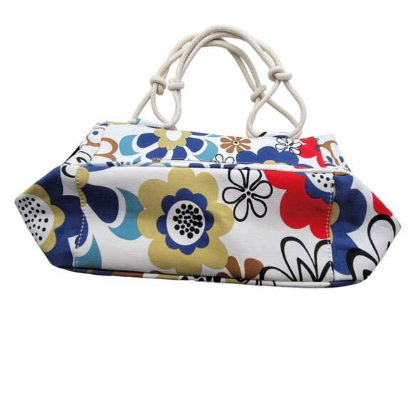 Farmhouse Is My Style Floral Canvas Tote Bag Rope Handles Zipper Pocket Lined - Picture 3 of 5